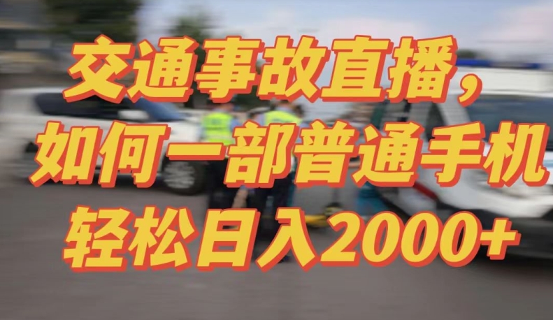 2024最新玩法半无人交通事故直播，实战式教学，轻松日入2000＋，人人都可做【揭秘】-51资源库