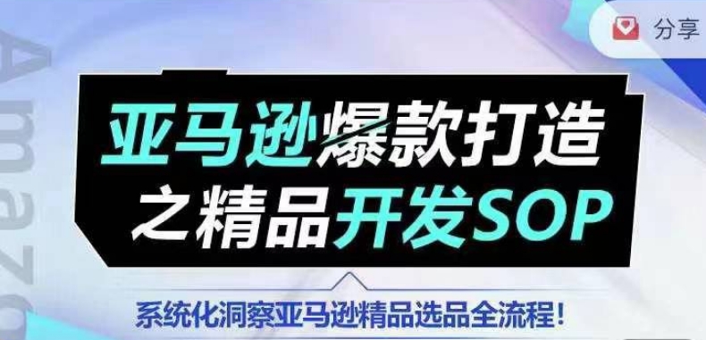 【训练营】亚马逊爆款打造之精品开发SOP，系统化洞察亚马逊精品选品全流程-51资源库