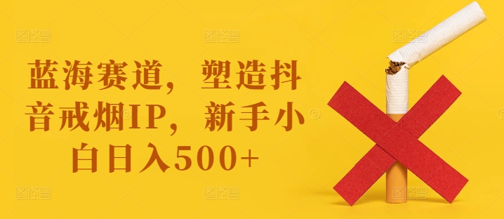 蓝海赛道，塑造抖音戒烟IP，新手小白日入500+【揭秘】-51资源库