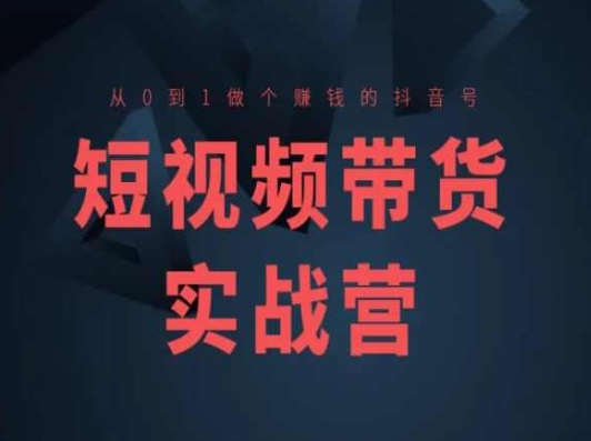 短视频带货实战营(高阶课)，从0到1做个赚钱的抖音号-51资源库