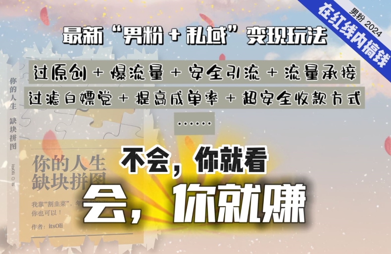 2024，“男粉+私域”还是最耐造、最赚、最轻松、最愉快的变现方式【揭秘】-51资源库