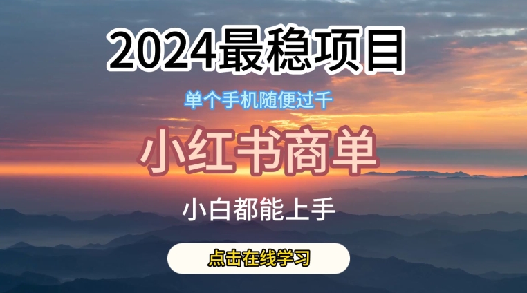 2024最稳蓝海项目，小红书商单项目，没有之一【揭秘】-51资源库