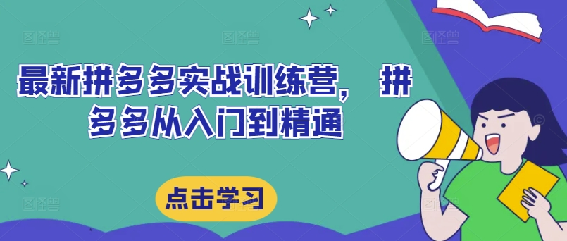 最新拼多多实战训练营， 拼多多从入门到精通-51资源库