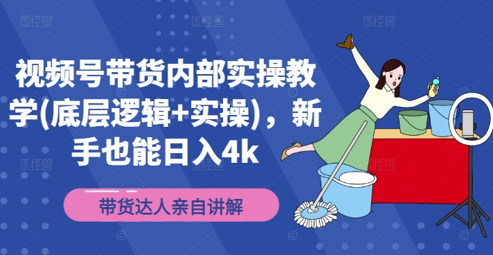 视频号带货内部实操教学(底层逻辑+实操)，新手也能日入4k-51资源库