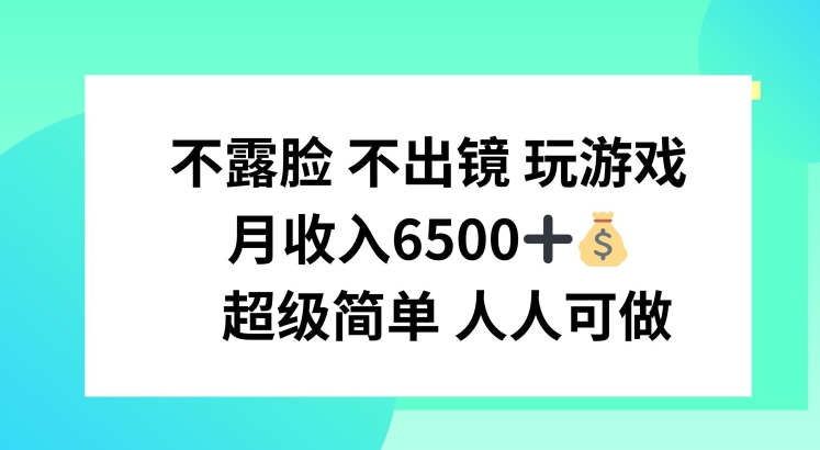 不露脸 不出境 玩游戏，月入6500 超级简单 人人可做【揭秘】-51资源库