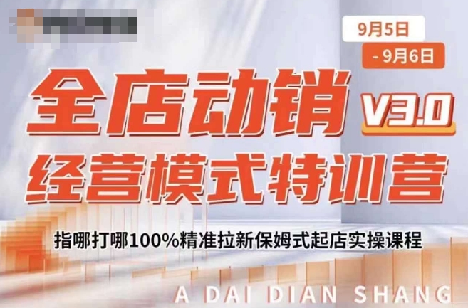 全店动销经营模式特训营，指哪打哪100%精准拉新保姆式起店实操课程-51资源库