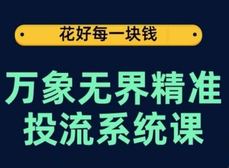 万象无界精准投流系统课，从关键词到推荐，从万象台到达摩盘，从底层原理到实操步骤-51资源库