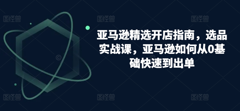 亚马逊精选开店指南，选品实战课，亚马逊如何从0基础快速到出单-51资源库
