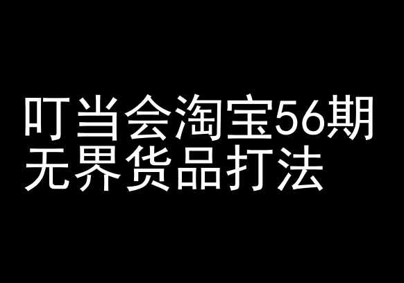 叮当会淘宝56期：无界货品打法-淘宝开店教程-51资源库