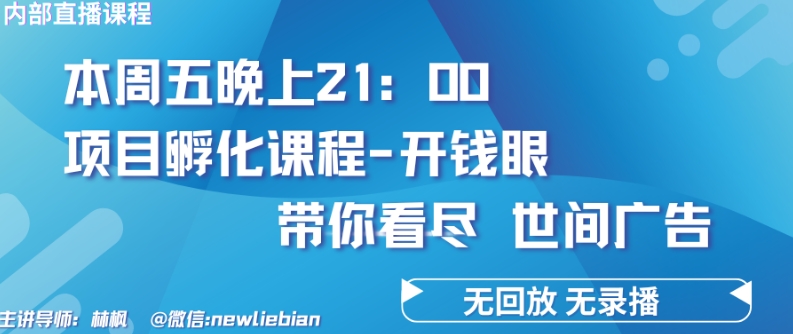 4.26日内部回放课程《项目孵化-开钱眼》赚钱的底层逻辑【揭秘】-51资源库