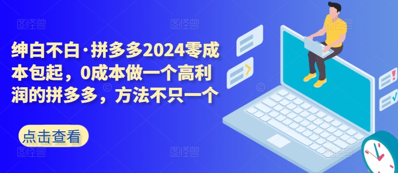 拼多多2024零成本包起，0成本做一个高利润的拼多多，方法不只一个-51资源库