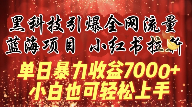 蓝海项目!黑科技引爆全网流量小红书拉新，单日暴力收益7000+，小白也能轻松上手【揭秘】-51资源库
