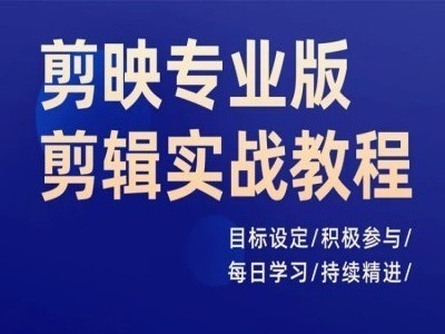 剪映专业版剪辑实战教程，目标设定/积极参与/每日学习/持续精进-51资源库