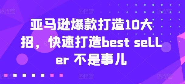 亚马逊爆款打造10大招，快速打造best seller 不是事儿-51资源库