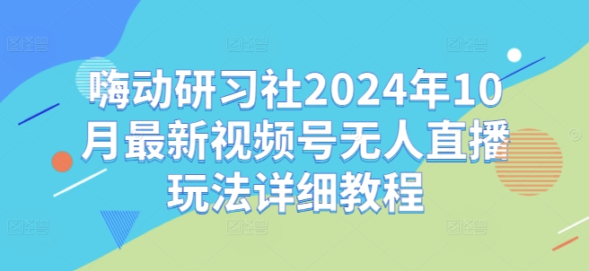 嗨动研习社2024年10月最新视频号无人直播玩法详细教程-51资源库