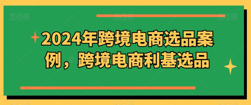 2024年跨境电商选品案例，跨境电商利基选品（更新11月）-51资源库