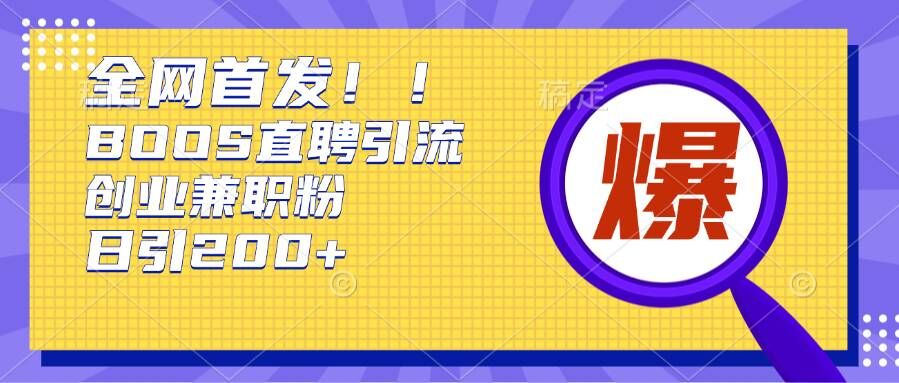 通过Boss直聘，每天轻松钓到200+多条创业大鱼的秘籍【揭秘】-51资源库
