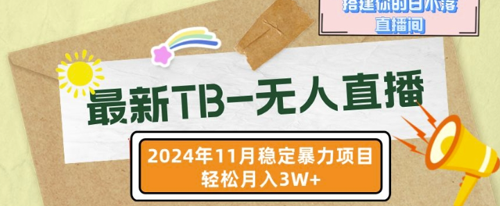 【最新TB-无人直播】11月最新，打造你的日不落直播间，轻松月入过W【揭秘】-51资源库