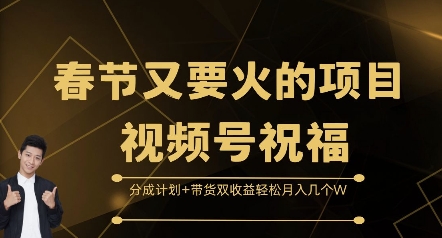 春节又要火的项目视频号祝福，分成计划+带货双收益，轻松月入几个W【揭秘】-51资源库