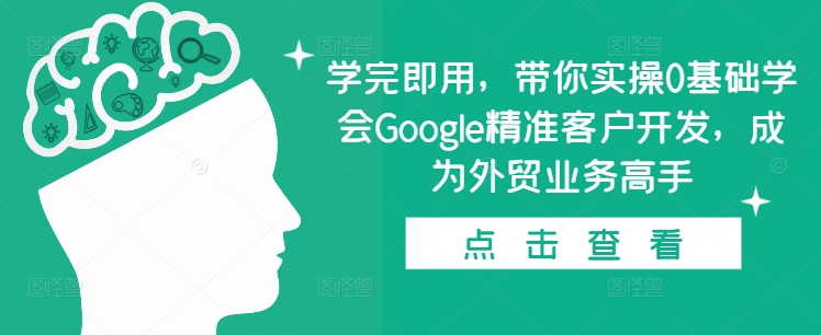 学完即用，带你实操0基础学会Google精准客户开发，成为外贸业务高手-51资源库