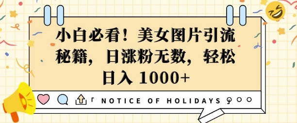 小白必看，美女图片引流秘籍，日涨粉无数，轻松日入几张【揭秘】-51资源库