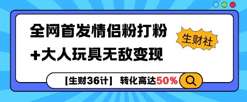 【生财36计】全网首发情侣粉打粉+大人玩具无敌变现-51资源库