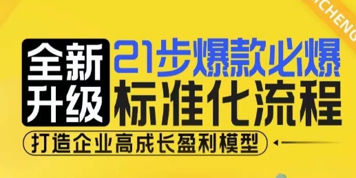 21步爆款必爆标准化流程，全新升级，打造企业高成长盈利模型-51资源库