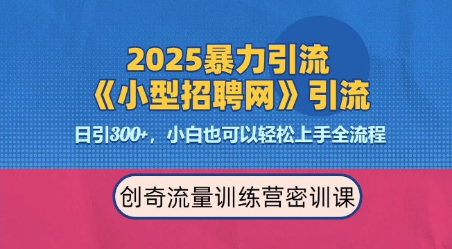 2025最新暴力引流方法，招聘平台一天引流300+，日变现多张，专业人士力荐-51资源库