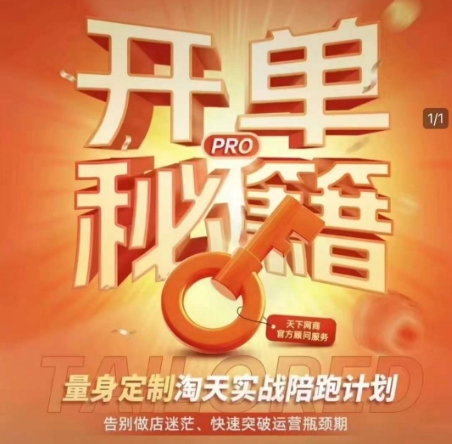淘宝开单秘籍PRO，量身定制淘天实战陪跑计划，告别做店迷茫、快速突破运营瓶颈期-51资源库