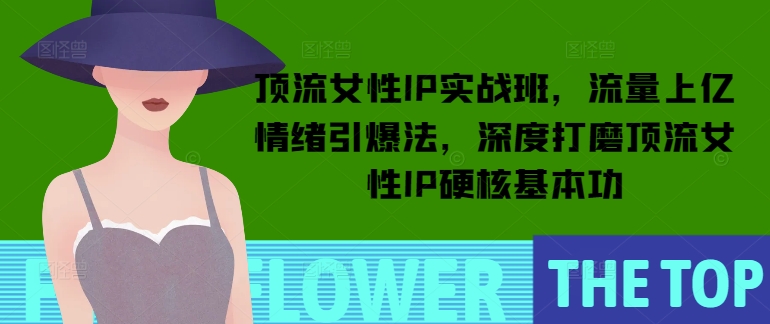 顶流女性IP实战班，流量上亿情绪引爆法，深度打磨顶流女性IP硬核基本功-51资源库