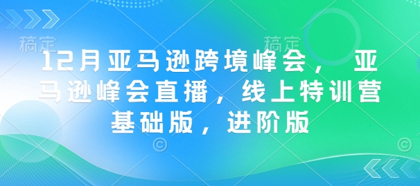 12月亚马逊跨境峰会， 亚马逊峰会直播，线上特训营基础版，进阶版-51资源库
