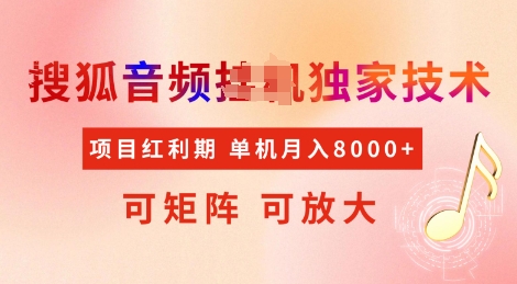 全网首发搜狐音频挂JI独家技术，项目红利期，可矩阵可放大，稳定月入8k【揭秘】-51资源库