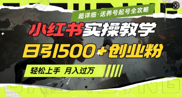 2月小红书最新日引500+创业粉实操教学【超详细】小白轻松上手，月入1W+，附小红书养号起号SOP-51资源库