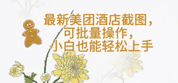 【轻云】最新美团酒店截图，可批量操作，小白也能轻松上手-51资源库