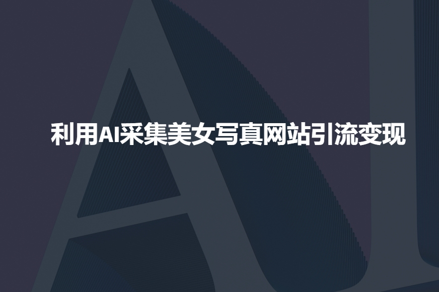 利用AI采集美女写真网站引流变现，引流嘎嘎的-51资源库