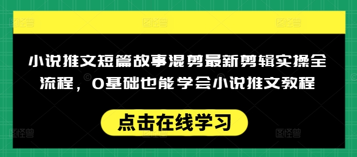 小说推文短篇故事混剪最新剪辑实操全流程，0基础也能学会小说推文教程，肯干多发日入多张-51资源库