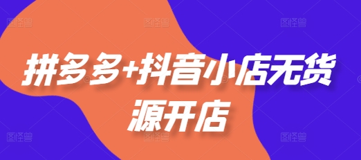 拼多多+抖音小店无货源开店，包括：选品、运营、基础、付费推广、爆款案例等(更新25年2月)-51资源库