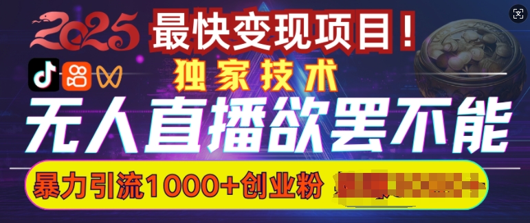 欲罢不能的无人直播引流，超暴力日引流1000+高质量精准创业粉-51资源库