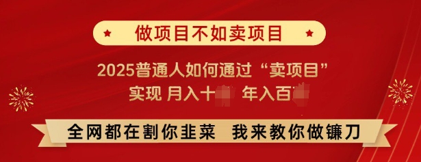 必看，做项目不如卖项目，2025普通人如何通过“卖项目”实现月入十个，年入百个-51资源库