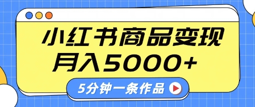 小红书字幕作品玩法，商单变现月入5k+，5分钟一条作品-51资源库