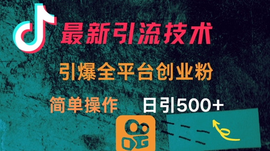 最新引流方法，引爆全平台的一个创业粉，简单操作日引300+-51资源库