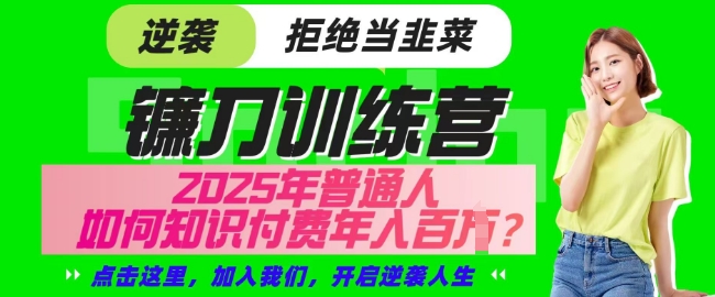【网创项目终点站-镰刀训练营超级IP合伙人】25年普通人如何通过知识付费实现逆袭【揭秘】-51资源库