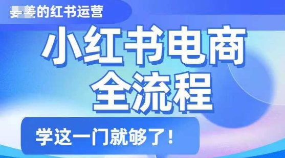 小红书电商全流程，精简易懂，从入门到精通，学这一门就够了-51资源库