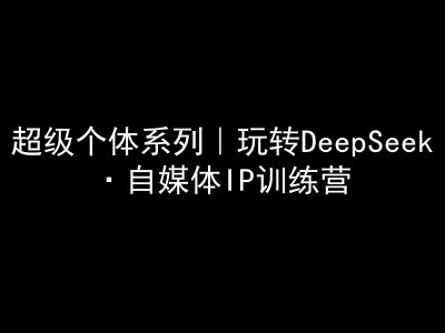 超级个体系列，玩转DeepSeek·自媒体IP训练营，deepseek教程-51资源库