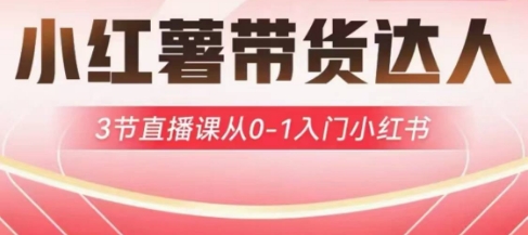 小红薯达人带货启航计划，3节直播课从0-1入门小红书-51资源库