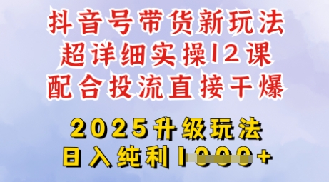2025全新升级抖音带货玩法，一天纯利四位数，从剪辑到选品再到发布投流，超详细玩法揭秘-51资源库