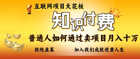 互联网项目天花板，知付付费项目，普通人如何通过卖项目月入十个，拒绝韭菜【揭秘】-51资源库